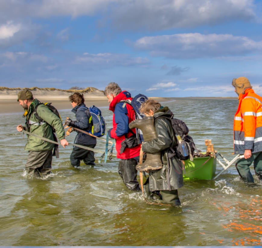 Image of people going to a site investigation